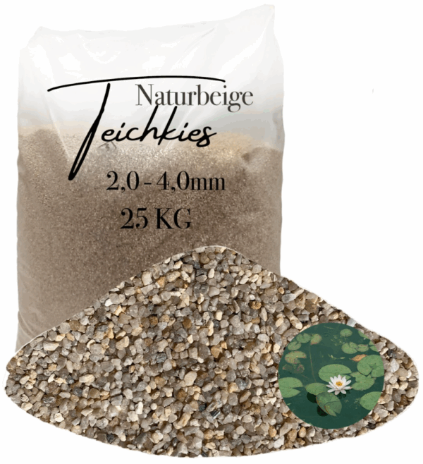Teichkies 25kg 2 4 mm keimfrei Uferzone Bachlauf Unterbau Quelle Garten Teich 146600547901