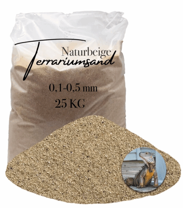 Terrariensand Terrariumsand 01 05mm naturbeige Bodengrund grabfaehig Sand 25 kg 145719765211