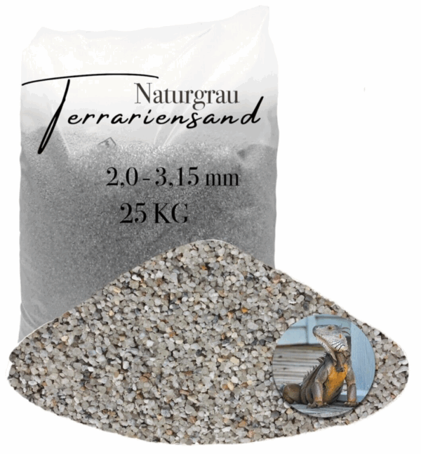 Terrariensand Terrariumsand Bodengrund grabfaehig Sand 25kg 20 315mm hellgrau 145840361431