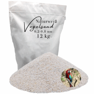 Vogelsand 02 08mm 12kg weiss keimfrei ohne Zusatzstoffe wie Anis und Grit 146399930791