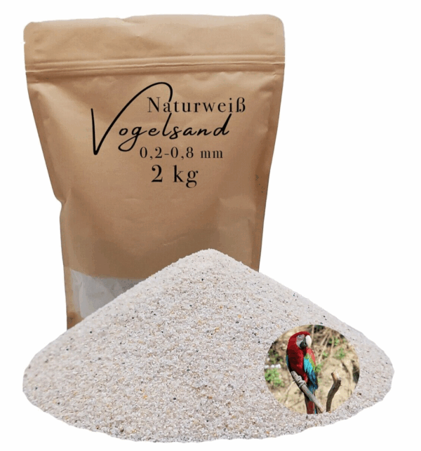 Vogelsand 02 08mm weiss keimfrei 2 kg ohne Zusatzstoffe wie Anis und Grit 146399930801