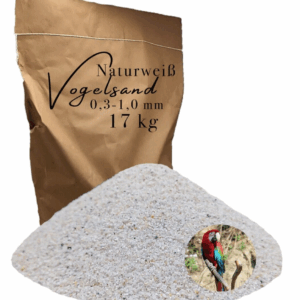 Vogelsand 0,3-1,0mm weiß 17 kg keimfrei ohne Zusatzstoffe wie Anis und Grit