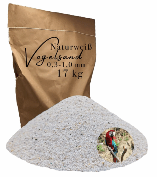 Vogelsand 03 10mm weiss 17 kg keimfrei ohne Zusatzstoffe wie Anis und Grit 146399930671