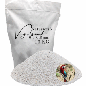 Vogelsand 0,4-0,8mm weiß 13kg keimfrei ohne Zusatzstoffe wie Anis und Grit