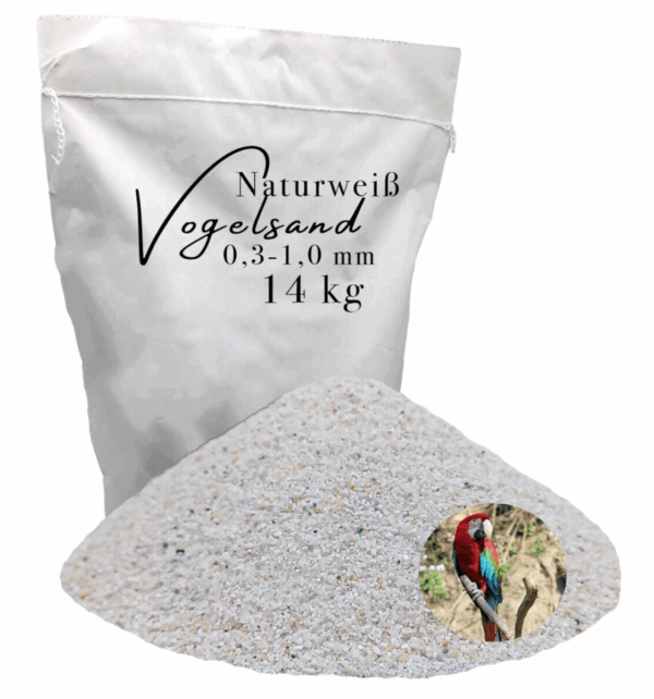 Vogelsand 14 kg 03 10mm weiss keimfrei ohne Zusatzstoffe wie Anis und Grit 146399930681