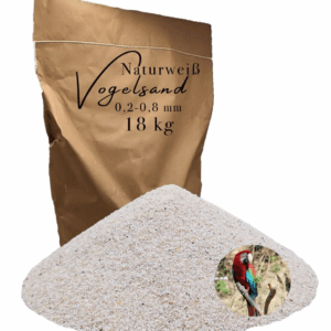 Vogelsand 18 kg 02 08mm weiss keimfrei ohne Zusatzstoffe wie Anis und Grit 146399930811