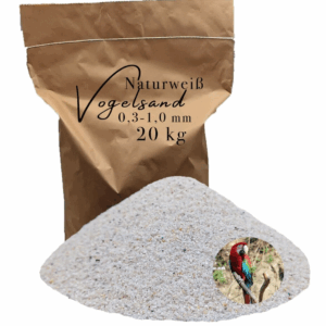 Vogelsand 20 kg 0,3-1,0mm weiß keimfrei wie Anis und Grit und ohne Zusatzsstoffe
