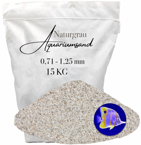 15 KG Aquariumsand Aquariumkies 071 125 mm Aquariensand Bodengrund grau Sand 145882969682
