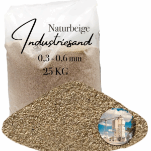 25 kg beiger Quarzsand Industriesand für Kunstharz Einstreung Füllsand 0,3-0,6mm