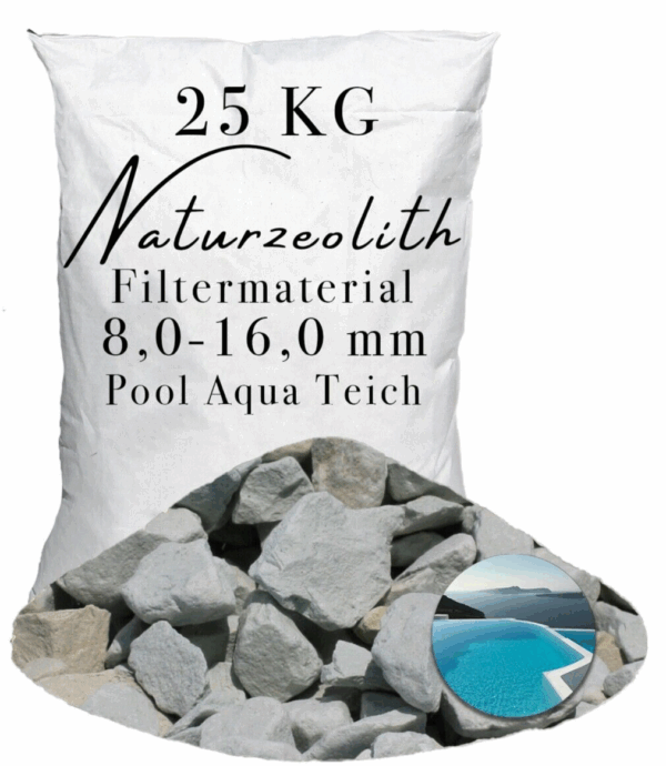 25kg Zeolith 80 160 mm Wasserfilterung fuer Pools Naturteiche Teichpumpen 145746033462