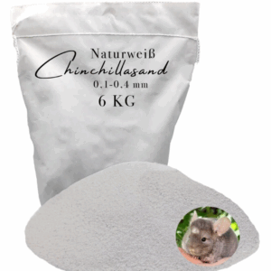 6 kg Chinchillasand weiß Badesand Staubbad Hamster Mäuse Ratten fein Fellpflege
