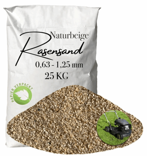 Rasensand Gartensand 25 kg Quarzsand Bodenverbesserung 063 125mm Papiersack 145765737502