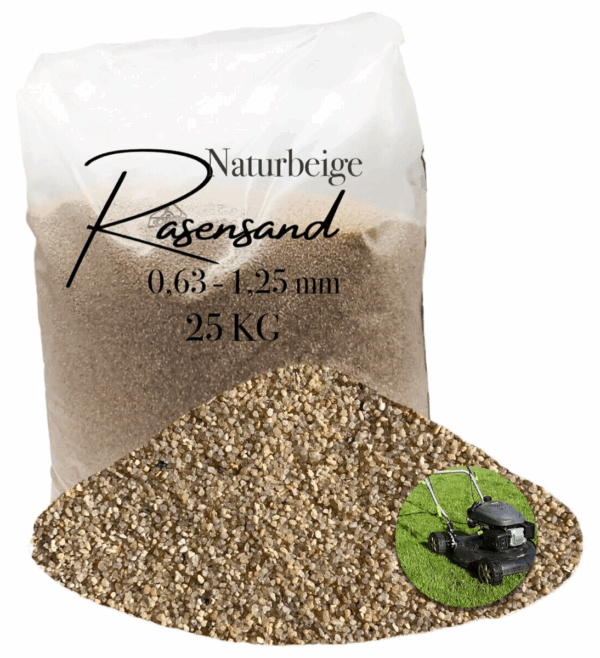 Rasensand Gartensand 25 kg Quarzsand fuer Rasenerde Bodenverbesserung 063 125mm 145647139262