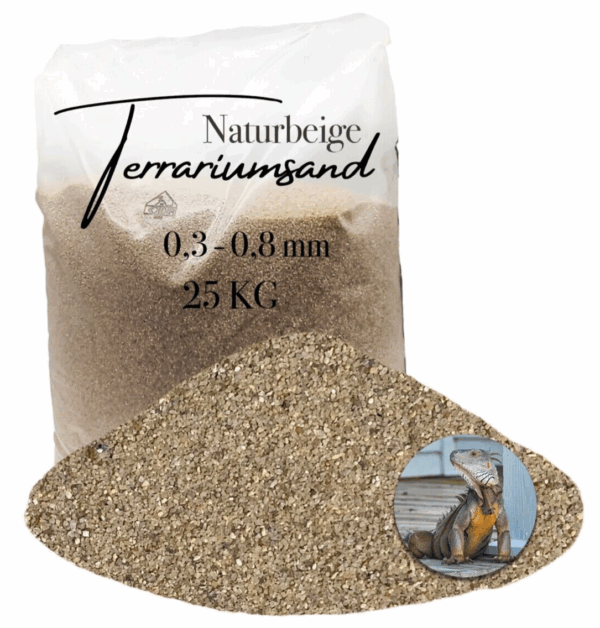 Terrariensand 25 kg Terrariumsand 03 08mm naturbeige Bodengrund grabfaehig Sand 145719809852