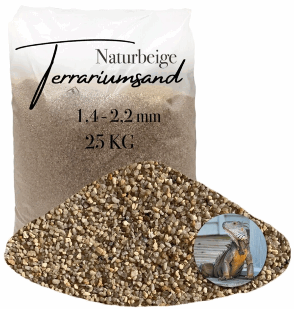 Terrariensand Terrariumsand 25kg Sand naturbeige 14 22mm grabfaehig Bodengrund 145719870112