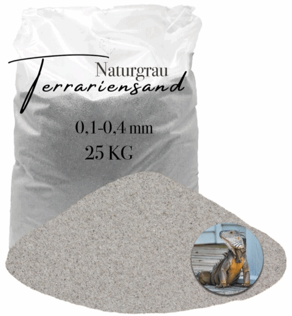 Terrariensand Terrariumsand Bodengrund grabfaehig Sand 25kg 01 04mm hellgrau 145840327902