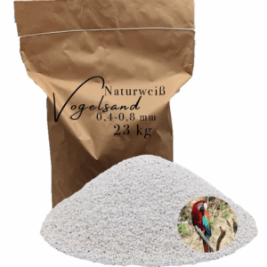 Vogelsand 04 08mm 23 kg keimfrei weiss ohne Zusatzstoffe wie Anis und Grit 146399930792