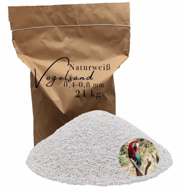 Vogelsand 04 08mm weiss 21 kg keimfrei ohne Zusatzstoffe wie Anis und Grit 146399930732