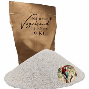Vogelsand 19 kg 02 05mm weiss keimfrei ohne Zusatzstoffe wie Anis und Grit 146399930812