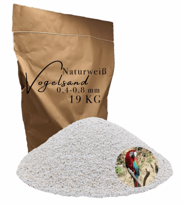 Vogelsand 19kg 04 08mm weiss keimfrei ohne Zusatzstoffe wie Anis und Grit 146399930772