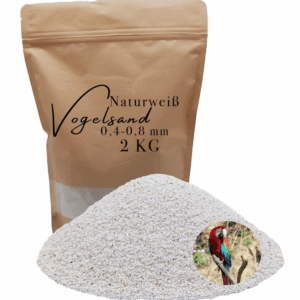 Vogelsand 2kg 0,4-0,8mm weiß keimfrei ohne Zusatzstoffe wie Anis und Grit