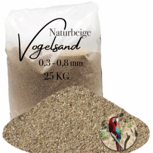 Vogelsand mittel beige sauber staubfrei 25kg ohne Anis und Grit 0,3-0,8 mm