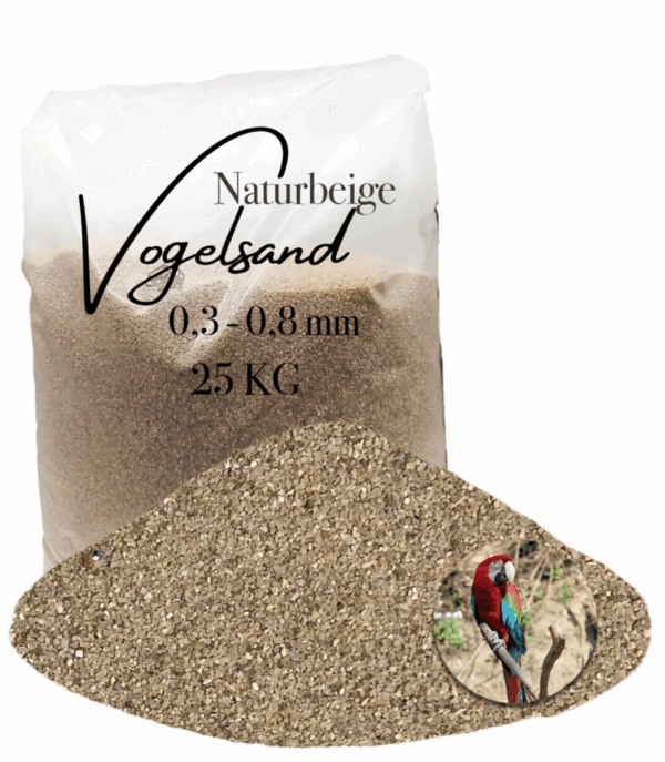 Vogelsand mittel beige sauber staubfrei 25kg ohne Anis und Grit 03 08 mm 145676834042