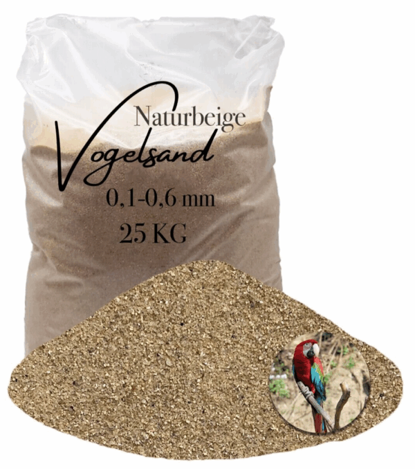 beiger sehr schoener naturreiner Vogelsand 25kg ohne Anis und Grit 01 06 mm 145676816862