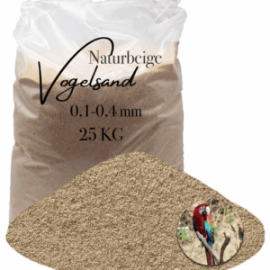 naturreiner beiger Vogelsand 25kg ohne Anis und Grit 0,1-0,4 mm entstaubt
