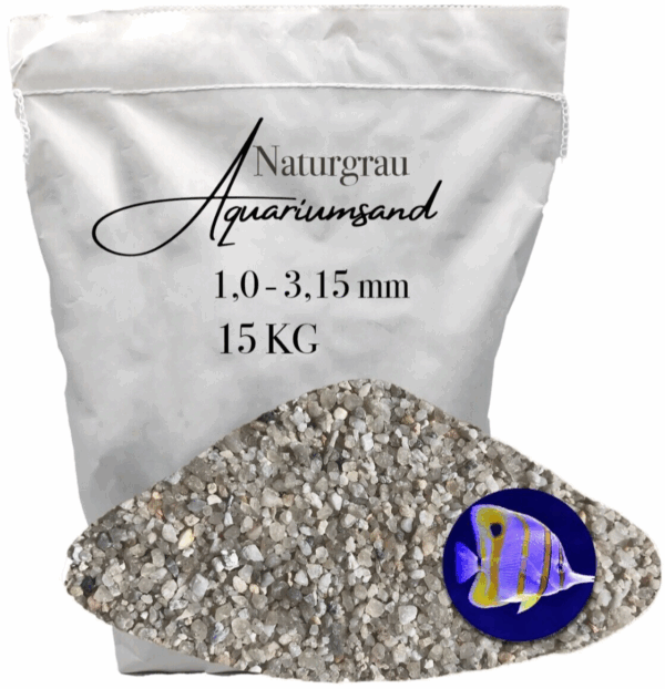 15 KG Aquariumsand Aquariumkies 10 315 mm Aquariensand Bodengrund grau Sand 145882966493