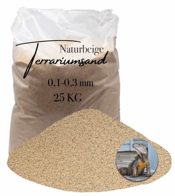 25 kg Terrariensand Terrariumsand naturbeige 01 03mm Bodengrund grabfaehig Sand 145719606843