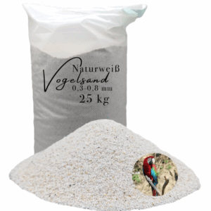 25 kg Vogelsand weiß keimfrei ohne Zusatzstoffe wie Anis und Grit 0,3-0,8mm