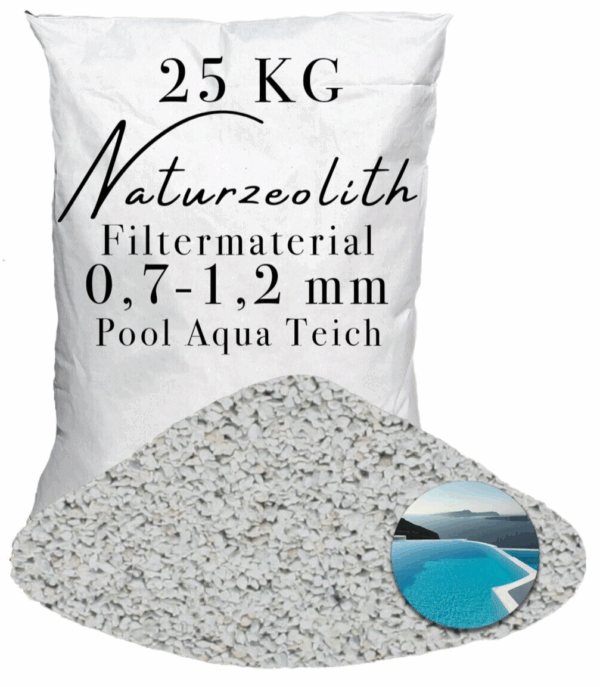 25kg Zeolith 07 12 mm Wasserfilterung fuer Pools Naturteiche Teichpumpen 145746026433