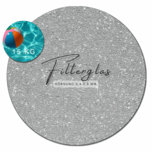 Filterglas 0,4-0,8 mm 15 kg für Sandfilteranlagen Filtermaterial Teich Pool rund
