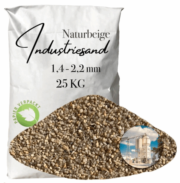 Industriesand Kunstharz Einstreuung 25 kg beiger Quarzsand Fuellsand 14 22mm 145821221113