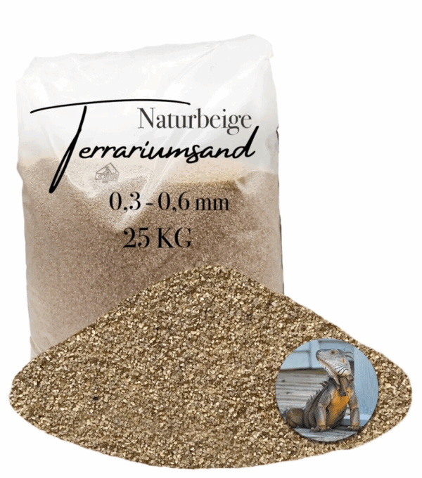 Terrariensand Terrariumsand 25 kg 03 06mm naturbeige Bodengrund grabfaehig Sand 145719787883