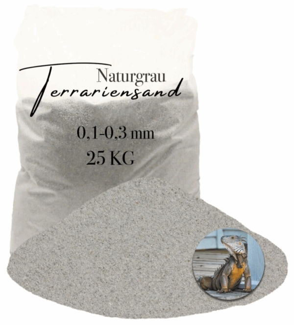 Terrariensand Terrariumsand Bodengrund grabfaehig Sand 25kg 01 03mm hellgrau 145840256413