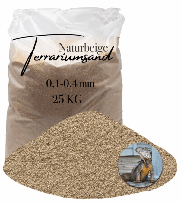Terrariensand Terrariumsand naturbeige 01 04mm Bodengrund grabfaehig Sand 25 kg 145719759993
