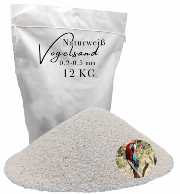 Vogelsand 02 05mm 12kg weiss keimfrei ohne Zusatzstoffe wie Anis und Grit 146399930753