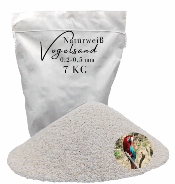 Vogelsand 02 05mm weiss keimfrei 7 kg ohne Zusatzstoffe wie Anis und Grit 146399930823