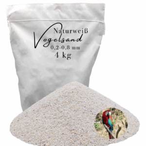 Vogelsand 0,2-0,8mm weiß 4 kg keimfrei ohne Zusatzstoffe wie Anis und Grit