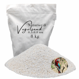 Vogelsand 0,3-0,8mm weiß keimfrei 8 kg ohne Zusatzstoffe wie Anis und Grit