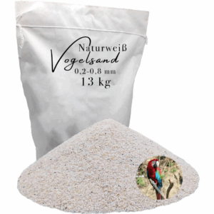 Vogelsand 13kg 02 08mm weiss keimfrei ohne Zusatzstoffe wie Anis und Grit 146399930793