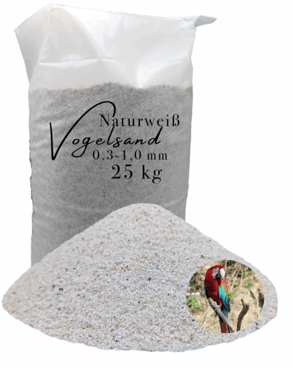 Vogelsand 25 kg weiss keimfrei ohne Zusatzstoffe wie Anis und Grit Bodengrund 145625801153