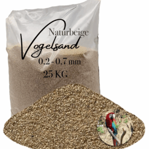 Vogelsand für Vogelkäfig entstaubt beige 25kg ohne Anis und Grit 0,2-0,7 mm