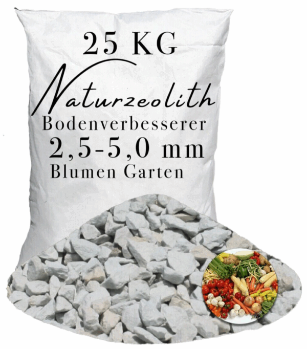 Zeolith 25kg 25 50mm Bodenverbesserer im Garten Obst Gemuese Kraeuter Blumen 145725139043