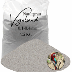 staubfreier feuergetrockneter grauer Vogelsand 25kg ohne Anis und Grit 0,1-0,4mm