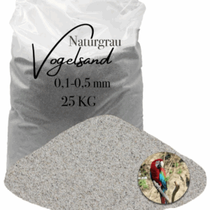 staubfreier feuergetrockneter grauer Vogelsand 25kg ohne Anis und Grit 0,1-0,5mm