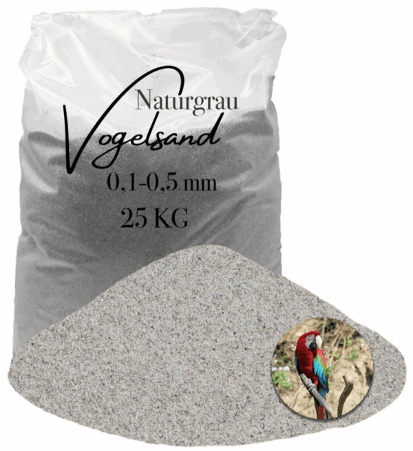 staubfreier feuergetrockneter grauer Vogelsand 25kg ohne Anis und Grit 01 05mm 145845855533
