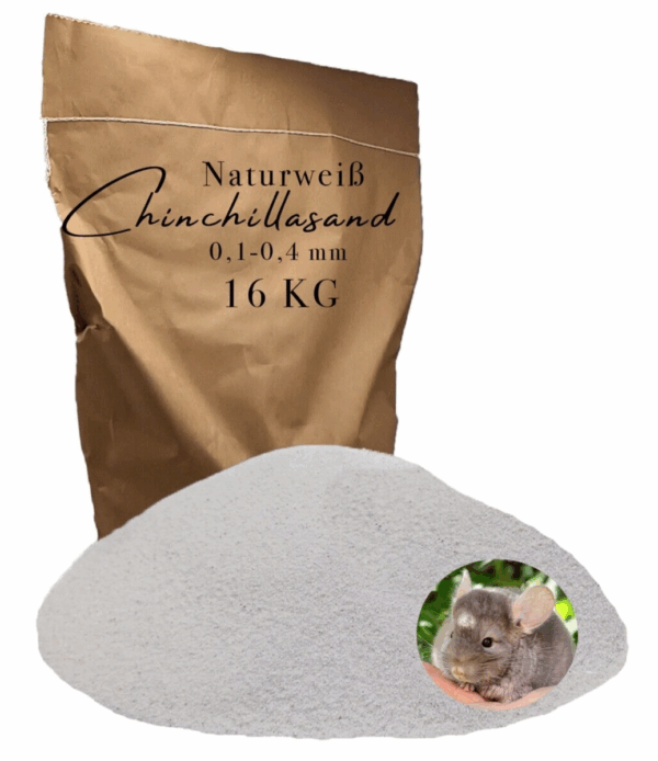 16 kg Chinchillasand weiss Badesand Staubbad Hamster Maeuse Ratten fein Fellpflege 146399930764